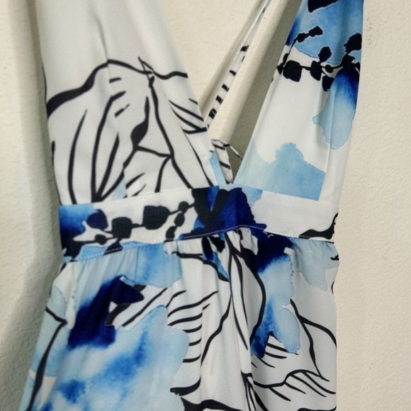 Tobi Island Living Blue and White Tropical Jumpsuit S - Picture 4 of 9
